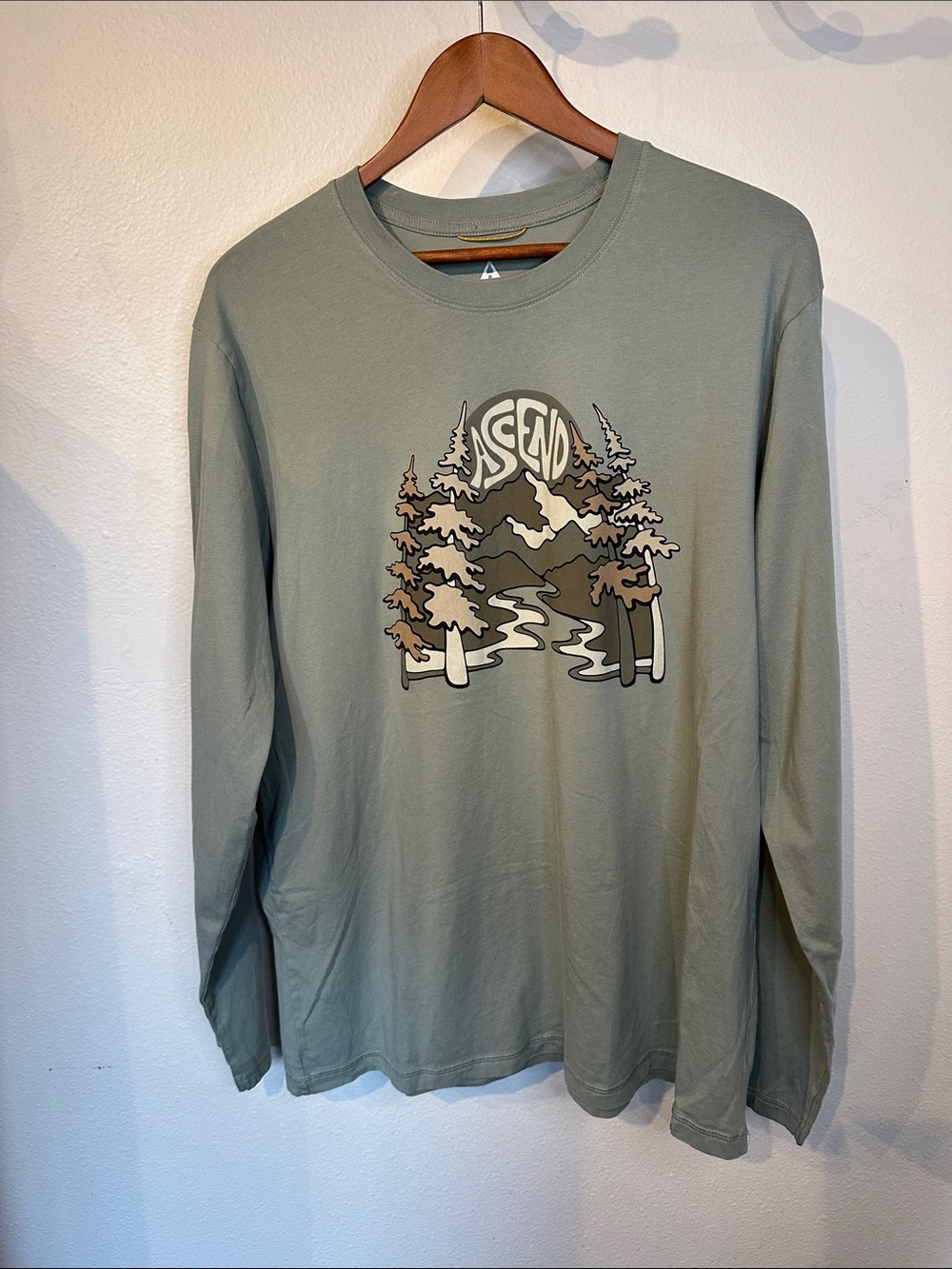 Ascend Olive Green Long-Sleeve Graphic Tee